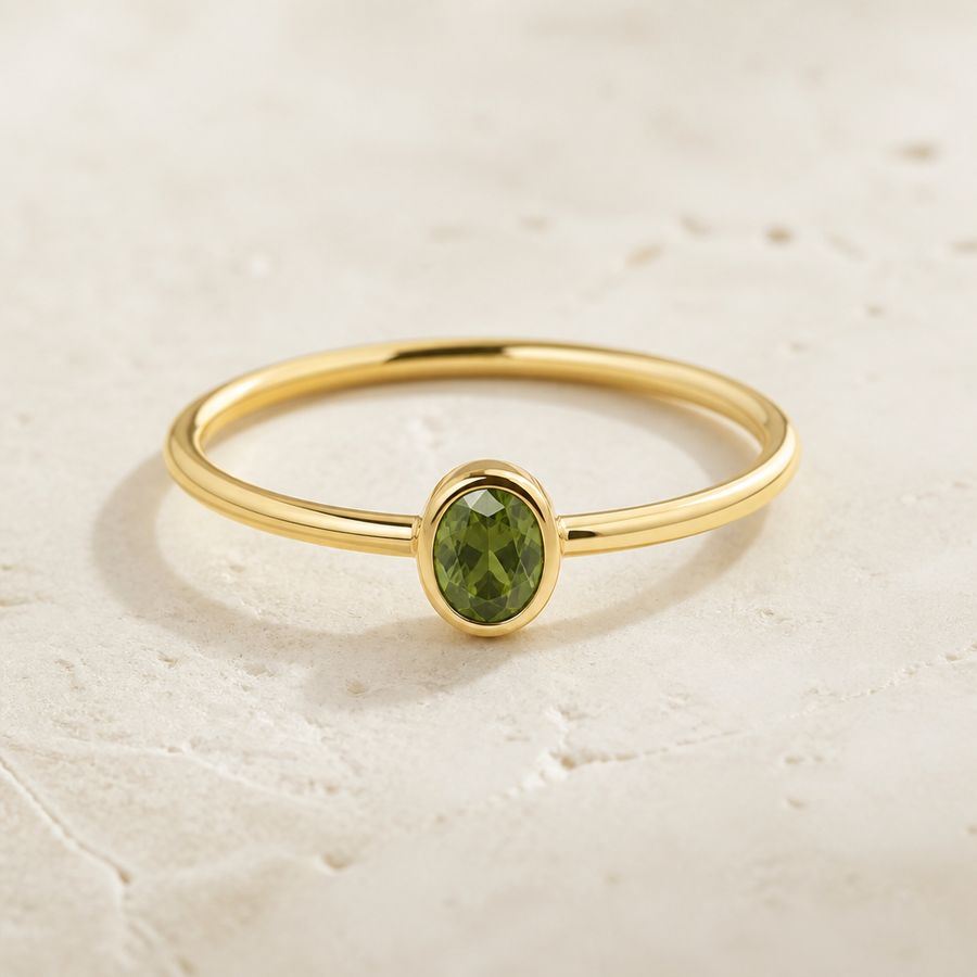 Peridot Bezel Ring