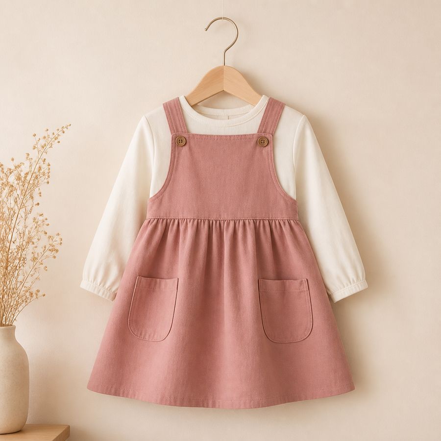 Rose Pinafore Dress Set